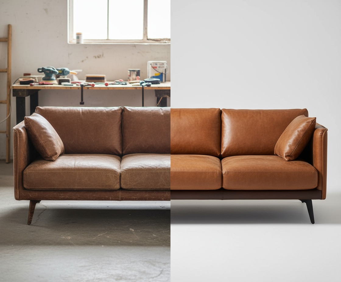 Реставрация кожаного дивана в Москве - профессиональная мастерская Re Love Restoration